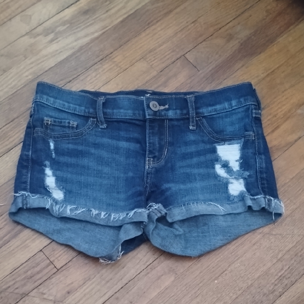 Hollister Blue Distressed Jean Shorts